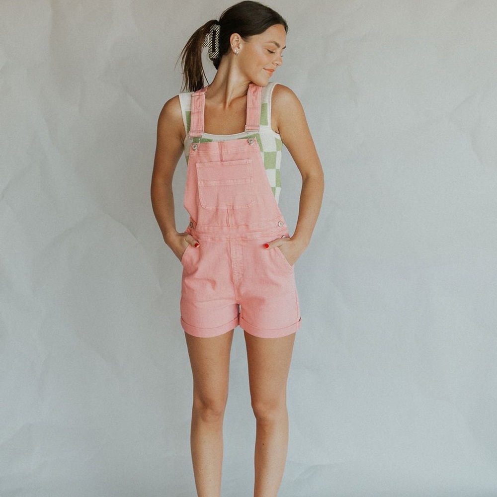 Pink short overall